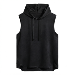 Wholesale Custom Logo Cotton Formal <b>Singlet</b> Muscle Shirts Sleeveless Breathable Front Logo 220g Workout <b>Men</b> Gym Tank Top - Product Image 3