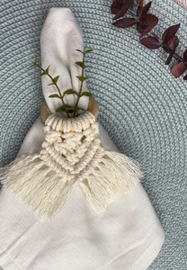 6 anillos de servilleta de macramé, decoración de mesa de boda estilo boho, anillo de servilleta bohemio, decoración de boda bohemia, decoración de mesa. - Product Image 2