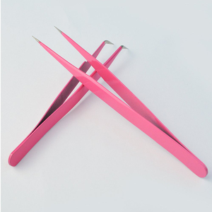 Juego de Pinzas para Pestañas Rosadas con Puntas de Precisión de Acero Inoxidable y Estuche a Juego para Aplicación de Extensiones de Pestañas - Product Image 6