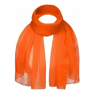 Pañuelo de Gasa Naranja para Mujer, Color Sólido, Largo, Accesorio de Moda para Todas las Temporadas, Estilo Simple, Agradable al Tacto - Product Image 1
