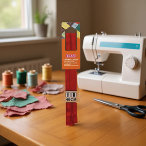 Cerniera Ilan 40 cm colore rosso per cucito e artigianato - Product Image 2