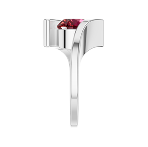Elegante anillo de piedras preciosas de rubí cultivado en laboratorio de 1 quilate, blanco sólido, Plata de Ley 925, corte ovalado clásico, certificado IGI para aniversarios - Product Image 2