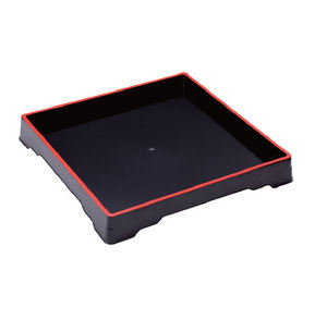 Manufacturer Folin-Sinhirose <b>Square</b> Disposable HDB35 Black Blister PP <b>Plastic</b> Sushi Tray Storage <b>Container</b> 350x350x51mm Food - Product Image 5