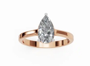 Anillo Solitario Aurelia con Diamante Cultivado en Laboratorio, Corte Pera, en Oro Amarillo, Rosa y Blanco de 9kt, 14kt y 18kt, 0.30 Quilates, Joyería Fina Sostenible - Product Image 6
