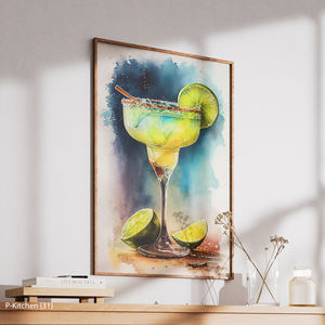 Décoration murale festive, illustration colorée de cocktail Margarita, impression d'art mural moderne pour bar et maison - Product Image 3