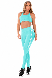 Ensemble de yoga 2 pièces uni pour femme en Spandex/Nylon, sans couture, taille haute élastique, grande taille, vêtements de sport avec logo - Product Image 6