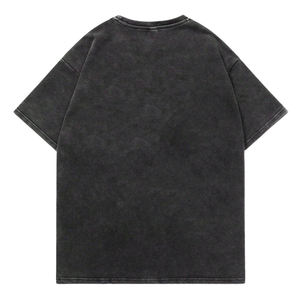 Camiseta Gráfica Vintage Oversize de Algodón 100% para Hombre, Estilo Casual Urbano con Estampado Retro de Zapatillas, Lavado Ácido, Manga Regular, Ajuste Holgado y Letras - Product Image 1
