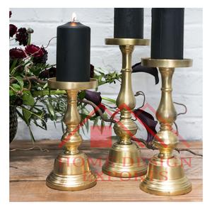 Portavelas de metal con acabado dorado del superventas, decoración de boda, arreglos de velas - Product Image 1