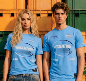 Camiseta Azul de la Selección Argentina, Manga Corta, Algodón, Informal, Unisex, Cuello Redondo, Corte Regular, Transpirable, Secado Rápido, 240g - Product Image 1