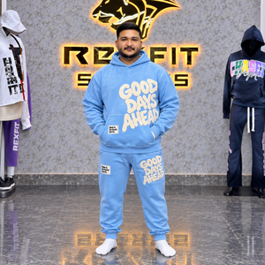 Conjunto deportivo de hombre, sudadera de chenilla con letras, pantalones de chándal de forro polar cálido, conjunto de chándal con etiqueta personalizada, diseño personalizado - Product Image 1