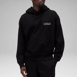 Pull-over uni à manches longues pour homme, sweat à capuche avec logo, coupe tendance, prix avantageux pour les commandes en gros - Product Image 1