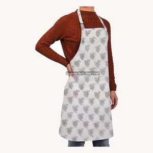 100% algodón bloque de mano impreso delantal flor Floral impreso bloque de impresión para restaurantes Hogar y Hotel - Product Image 1