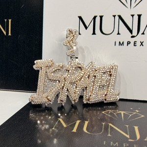 Colgantes y Dijes de Plata 925 con Diamantes VVS Iced para Rapper, Chapados en Oro Rosa, Corte Brillante, Personalizables con Nombre, Certificados IGI, Unisex, para Fiesta - Product Image 6