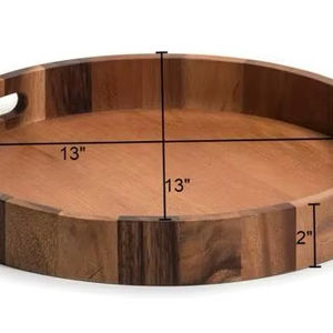 Bandeja Redonda Multifuncional Art Deco Royal Acacia para Servir en Bodas - Product Image 1