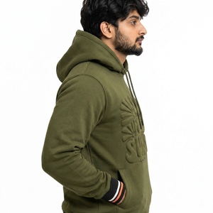 Men puff printing <b>hoodie</b> designed with durable raised graphics warm interior <b>soft</b> fabric relaxed silhouette suitable - Product Image 3