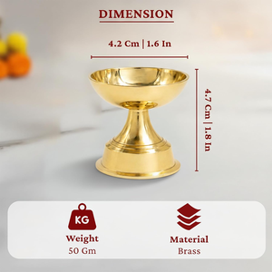 Traditional Handcrafted Brass <b>Oil</b> <b>Lamp</b> for Puja Mandir Home Temple Diwali Festival Decoration Indian Ethnic Home Decor - Product Image 5
