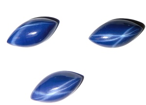 Zafiro Azul Estrella Marquise 8x16 mm 5.5 Quilates, Cabujón Pulido Creado en Laboratorio con Efecto Estrella de 6 Rayos, 4 mm de Altura para Fabricación de Joyas - Product Image 6