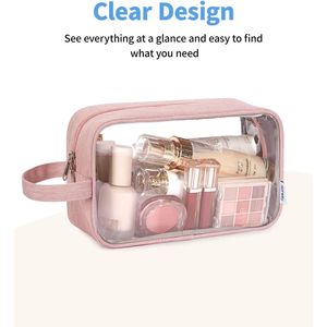 Clear Travel <b>Toiletry</b> <b>Bag</b> with Zipper Makeup Cosmetic Pouch Organizer <b>for</b> Men and <b>Women</b> - Product Image 3