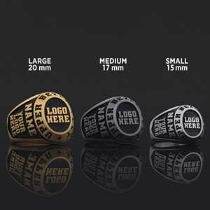 Anillo de Graduación Universitario BOJ MCollege Ring 030 Personalizado en Plata con Diamantes, Unisex, Certificado por GIA, Micro, Bajo Precio - Product Image 4