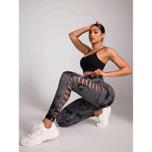Leggings de yoga taille haute en coton pour femmes, imprimés, avec logo personnalisé, doux, grandes tailles, meilleur prix - Product Image 6