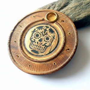 Porta Incienso de Latón y Madera Hecho a Mano con Forma de Domo para Uso Festivo y de Aromaterapia en el Hogar, Bandeja Porta Incienso con Acabado Pulido - Product Image 5