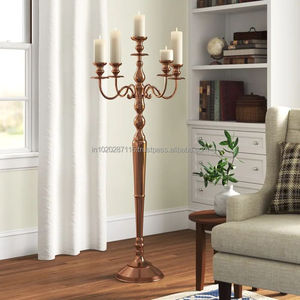 Antique metal candelabra with multiple candle arms for romantic dining <b>room</b> table lighting decoration - Product Image 4