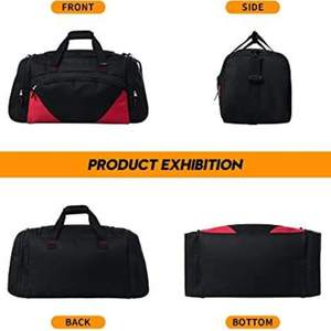 Sac de sport pour homme avec logo personnalisé, imperméable, séparation sec/humide, en nylon, pour la gym, les voyages, le week-end, sac de voyage en forme de baril - Product Image 4