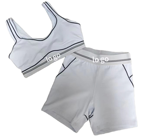 Conjunto de 2 Piezas de Shorts de Yoga Personalizados de Tallas Grandes, Estilo Europeo Americano, Más Vendidos, Transpirables, con Estampado, de Secado Rápido, Ecológicos y de Cintura Alta - Product Image 1