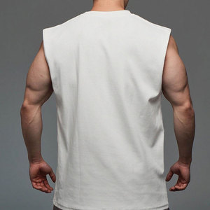 Meilleure Vente Débardeur Homme Coupe Slim Coton Tricoté Brodé Tenue Décontractée Fitness Haute Qualité Faible MOQ Logo Personnalisé Fournisseur OEM - Product Image 3