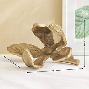 Adorno Decorativo de Latón con Acabado Dorado en Forma de Flor, Ideal para Estantes, Gabinetes y Mesas de Sala de Estar, Estilo Indio - Product Image 4