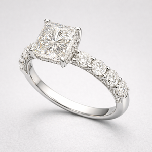 Anillo de Platino con Diamantes de Corte Princesa de 5.00 CT Cultivados en Laboratorio, Certificado IGI, para Mujer, Brillante, Premium, para Aniversario de Bodas - Product Image 5