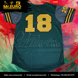 เสื้อเบสบอลแบบซับลิเมชั่นสั่งทำพิเศษ ทีมไททันส์ 18 สีเขียวเหลือง แขนสั้น ระบายเหงื่อ ป้องกันแบคทีเรีย คอวี สำหรับผู้ใหญ่ ทั้งชายและหญิง - Product Image 4