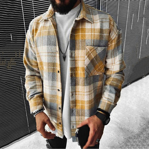Camisa de Franela a Cuadros para Hombre, Diseño Elegante, Corte Holgado, Estilo Gentleman - Product Image 3