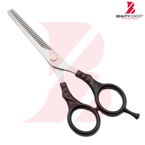 ผู้ผลิตขายส่ง OEM กรรไกรซอยผมด้ามพลาสติกสีดำและสีส้มสำหรับมืออาชีพ  กรรไกรตัดผมสำหรับร้านเสริมสวย - Product Image 2