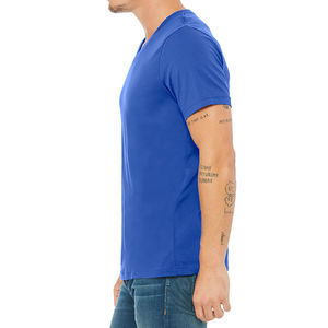 Camiseta Moderna con Cuello en V para Hombre, Estampado Negro, Manga Corta, 100% Algodón, Alta Calidad, Estilo Casual Urbano, Secado Rápido y Transpirable - Product Image 5