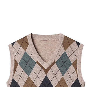 Pull sans manches à col en V en gros, tricoté à la main de haute qualité, séchage rapide, logo personnalisé, design uni, pull de cricket pour hommes - Product Image 4