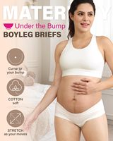 Culotte de maternité pour femme, taille mi-haute, en coton, respirante, écologique, antibactérienne, avec bretelles en Y pour le ventre