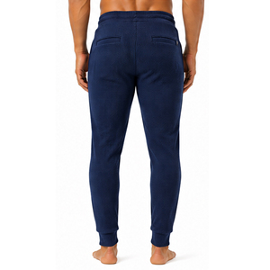<b>Mens</b> Waffle Knit <b>Lounge</b> <b>Trousers</b> Slim Fit Casual Textured Pants Elastic Waist Drawstring Comfortable Custom Bottoms <b>Mens</b> Waffle - Product Image 2