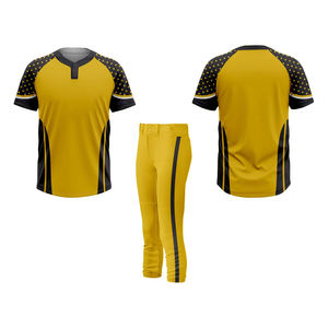 Ensembles d'uniformes de baseball/softball unisexes de haute qualité 100 % polyester antibactérien col en V impression par transfert thermique respirant à manches courtes - Product Image 5