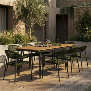 Minimalist Sturdy Rectangular Dining Table Set with Eight <b>Comfortable</b> Chairs for Home Furniture for Restaurant Outdoor Use - Product Image 4