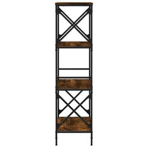 Bibliothèque de taille moyenne en chêne fumé et bois d'ingénierie métallique - Product Image 5