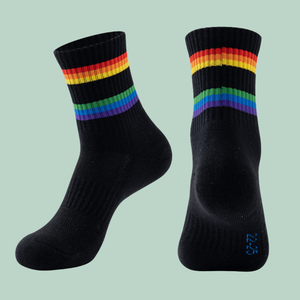 Wholesale Badminton Table Tennis Tennis Sports <b>Socks</b> <b>Men</b> Women Children Thick Knitted Rainbow Striped Towel <b>Socks</b> - Product Image 4