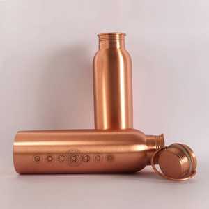 Top Selling Eco-Friendly Classic <b>Design</b> Copper Water Bottle 750ml Capacity Yoga Special Indian Manufactured <b>by</b> Radhe Enterprises - Product Image 3