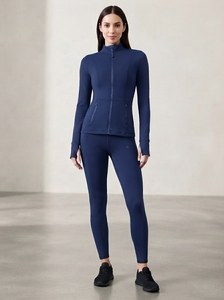 Women's Full Zip <b>Workout</b> <b>Jacket</b> Fitted Long Sleeve Stand Collar Training Fitness Activewear Sportswear - Product Image 5