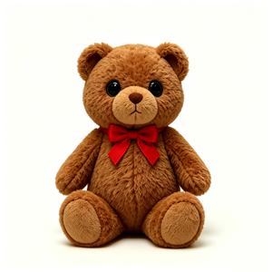 Oso de peluche marrón personalizable, oso de peluche clásico, oso de peluche con lazo rojo, oso de peluche marrón suave. - Product Image 2