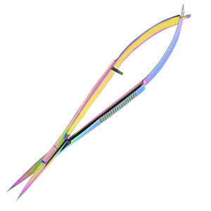 Ciseaux à ressort professionnels à pointe fine pour sourcils, en acier inoxydable, légers et durables, pour l'entretien des sourcils, faible MOQ, OEM - Product Image 5