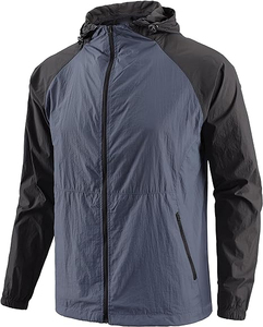 Vestes de randonnée imperméables en toile à fermeture éclair, fines, respirantes et coupe-vent pour hommes, personnalisables, prix de gros abordable, best-seller - Product Image 2
