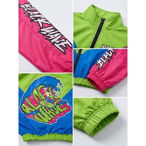 Chaqueta Corta Cortavientos para Mujer, de Poliéster, con Capucha, Diseño Color Block, Estilo Urbano, para Festivales, con Etiqueta OEM Personalizada, Cuello Alto, Tallas XS XXS - Product Image 4