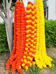 Guirnalda de flores artificiales, cuerdas de Mango de caléndula, decoración de boda india Artificial para el hogar, decoración de fondo de boda - Product Image 4