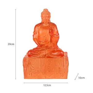 Pequeña estatua de monje de Buda entrega rápida estatua de artesanía transparente Budista para decoración artesanía de resina de diseño personalizado